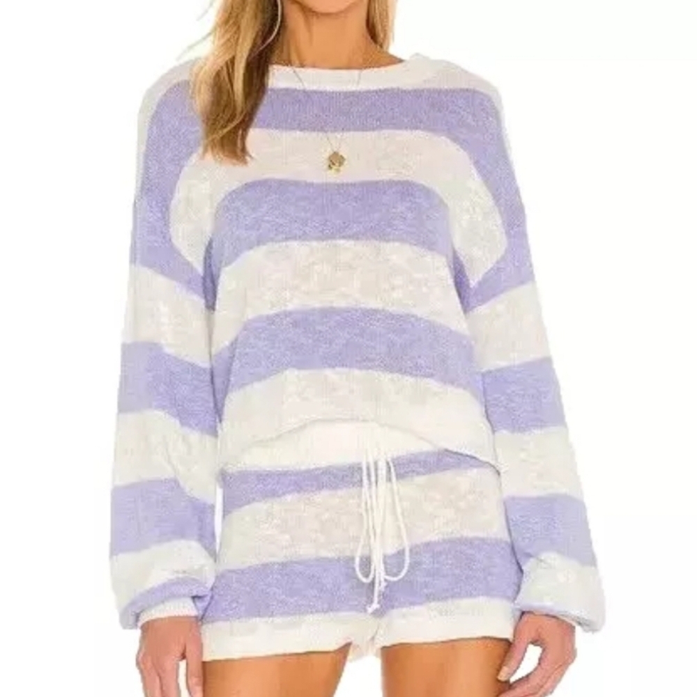 Beach Riot Ava Striped Crop Sweater